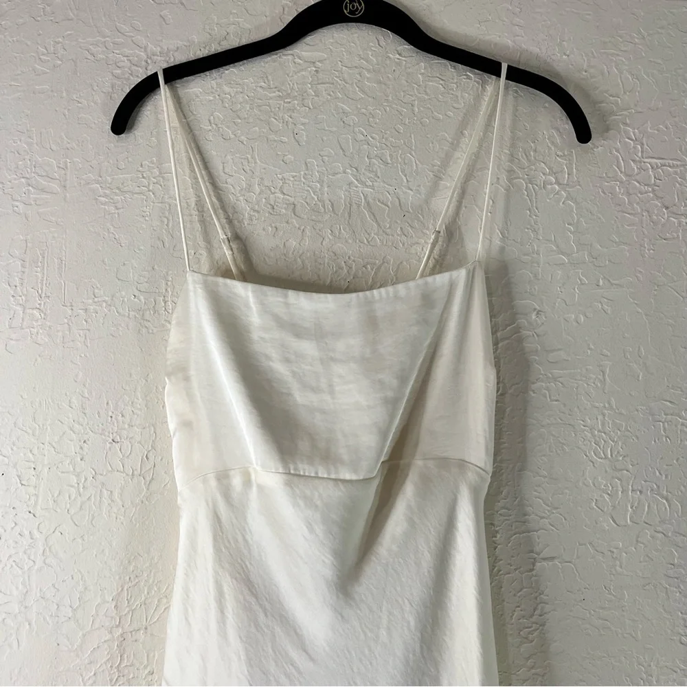 The A&F Julia Slip Cowl Back Bow Maxi Dress in Pearl White